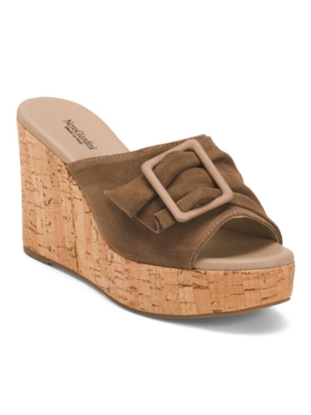 NEROGIARDINI Made In Italy Suede Wedge Sandals